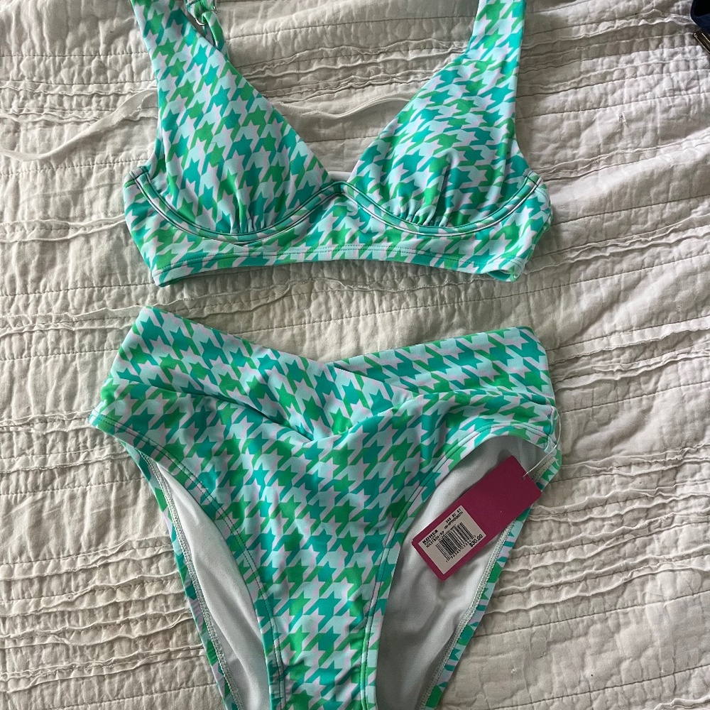ninety-nine houndstooth bikini set